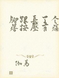 脚跟长了个硬疙瘩按压有痛感封面