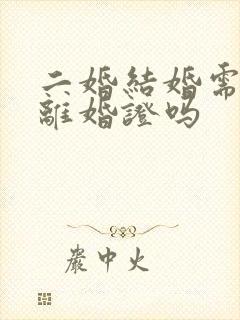 二婚结婚需要带离婚证吗