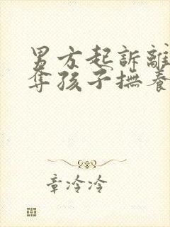 男方起诉离婚争夺孩子抚养权