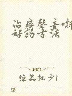 治疗声音嘶哑最好的方法