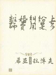 离婚纠纷上诉律师费用是多少钱