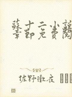 苏十二小说最新章节免费阅读下载