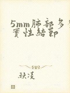 5mm肺部多发实性结节