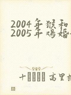 2004年猴和2005年鸡婚姻如何封面