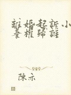 离婚起诉小孩抚养权归谁封面