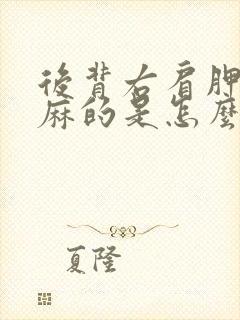 后背右肩胛骨麻麻的是怎么回事封面