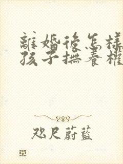 离婚后怎样争夺孩子抚养权