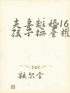 夫妻离婚16岁孩子抚养权怎么判定