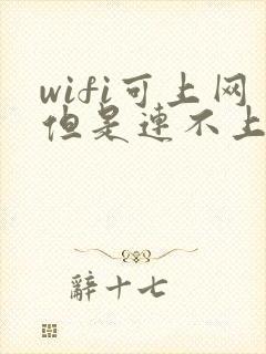 wifi可上网但是连不上封面