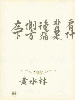 左侧后背肩胛骨下方痛是什么原因