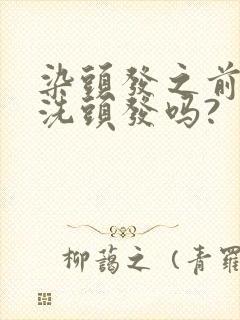 染头发之前需要洗头发吗?