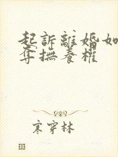 起诉离婚如何争夺抚养权