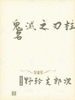 鬼灭之刃柱级排名封面