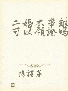 二婚不带离婚证可以领证吗