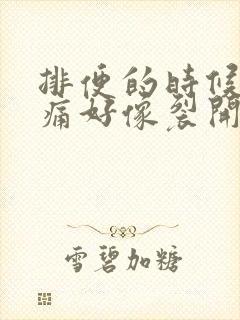 排便的时候肛门痛好像裂开了一样