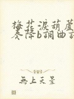 梅花泪葫芦丝独奏降b调曲谱