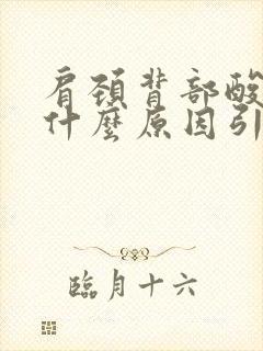 肩颈背部酸胀是什么原因引起的