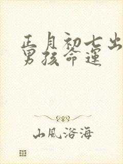 正月初七出生的男孩命运