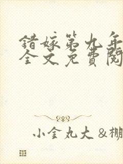 错嫁第九年番外全文免费阅读封面