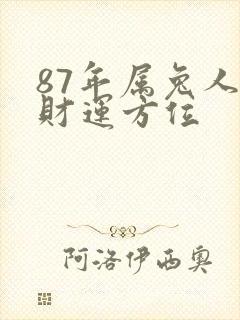 87年属兔人的财运方位封面