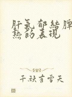 肝气郁结脾胃湿热的表现封面