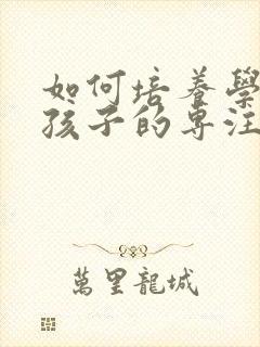 如何培养学前班孩子的专注力