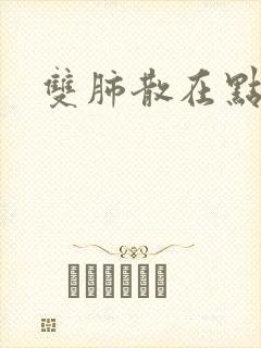 双肺散在点结影封面