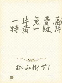 一片免费,欧美特黄一级片