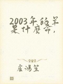 2003年的羊是什么命,封面