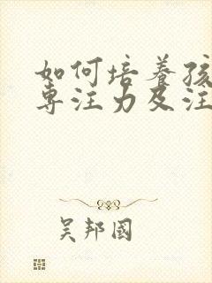 如何培养孩子的专注力及注意力