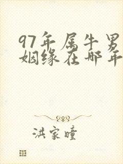 97年属牛男的姻缘在哪年