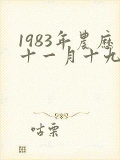 1983年农历十一月十九出生命运