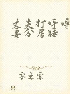 丈夫打呼噜,夫妻分房睡