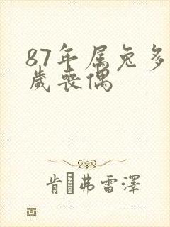 87年属兔多少岁丧偶