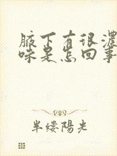 腋下有很浓的异味是怎回事