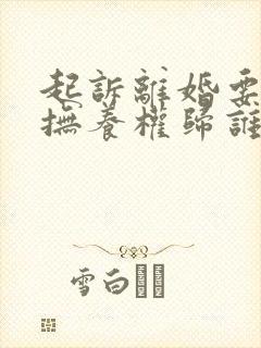 起诉离婚要小孩抚养权归谁