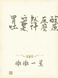 胃突然反酸水想吐是什么原因