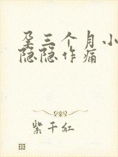 孕三个月小肚子隐隐作痛封面