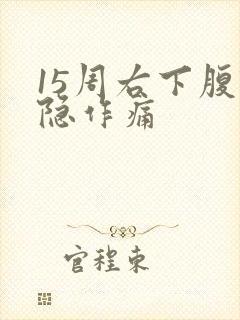 15周右下腹隐隐作痛