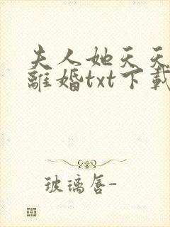 夫人她天天都想离婚txt下载