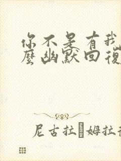 你不是有我吗怎么幽默回复