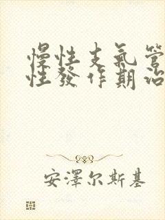 慢性支气管炎急性发作期治疗