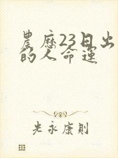 农历23日出生的人命运