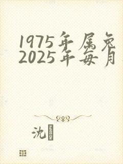 1975年属兔2025年每月财运
