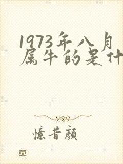 1973年八月属牛的是什么命封面
