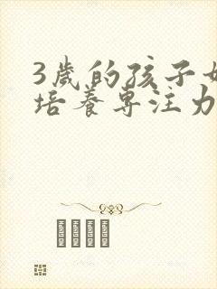 3岁的孩子如何培养专注力