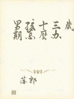 男孩十三岁叛逆期怎么办