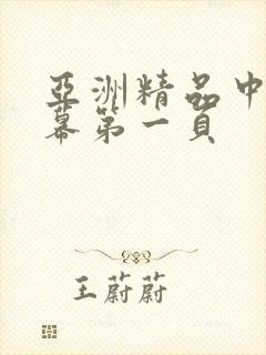 亚洲精品中文字幕第一页