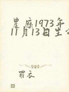 农历1973年11月13日生命运