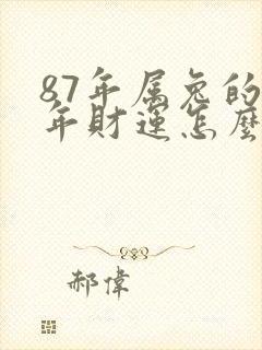 87年属兔的今年财运怎么样